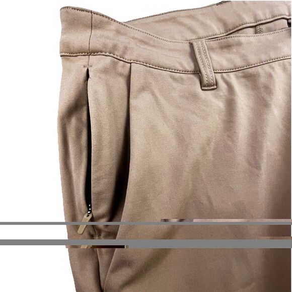 INTO THE AM Pants Mens 38x30 Tan Khaki Performance Tapered All Day Stretch - Picture 3 of 12